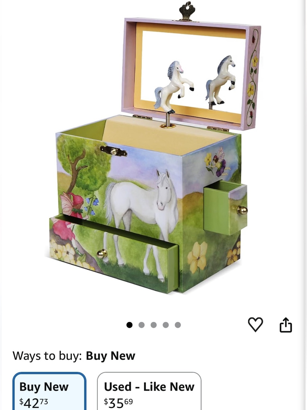 Horse Fairy Musical Jewelry Box horse Spins as music plays
